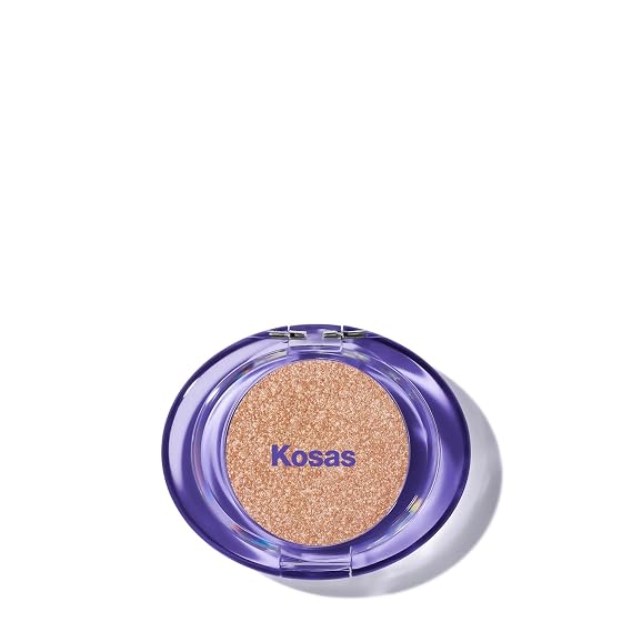 Kosas Shiny Objects Wet Glisten Powder Highlighter for Face + Eyes, Haloed