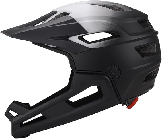 Mountain Bike Helmet, Removable & Adjustable Full Face Helmet with Insect-Proof Net, Breathable & Shock Absorption Bike Accessories for Outdoor Full Face
