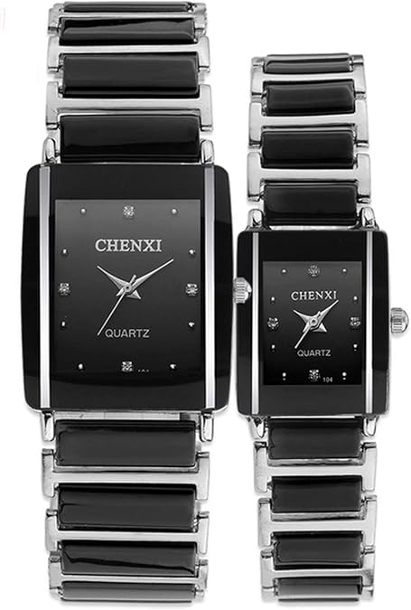 CARLIEN Fashion Couple Watches Women Men Lover's Watch Unique Rhinestone Ceramics Quartz Waterproof Wristwatches