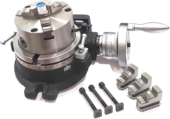 HV6 Rotary Table (150 mm -6" Inches)+125 mm 3 jaws self centering chuck
