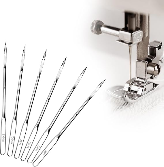 80 Pcs Sewing Machine Needles, Universal Sewing Machine Accessories for Singer Brother Janome Varmax Home Sewings Machines, 6 Sizes 65/9,75/11,80/12,90/14,100/16,110/18