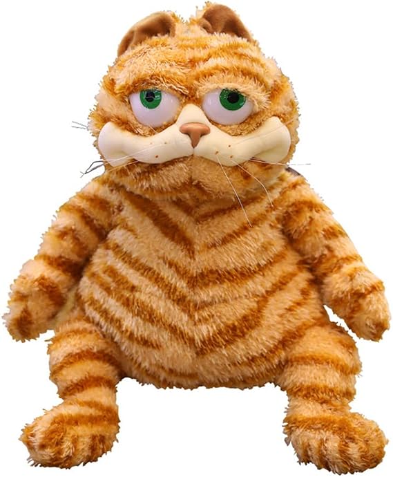 Fat Orange Cat Stuffed Animal - Lifelike Yellow Tabby Kitty Plush Toy - Lovely Plushies Dolls Pillows for Kids Children Xmas Birthday Gift (11.8inch)