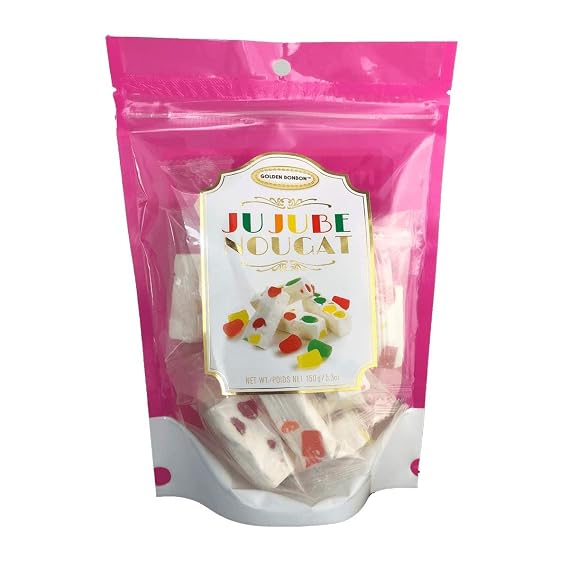 Golden Bonbon Italian Jujube Nougat Candy, Soft and Chewy With Fruity Jelly Beans Original Recipe (5.3 Oz, Original)