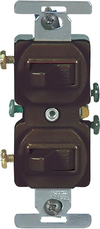 Eaton 271B 15 Amp Commercial Grade Toggle Duplex Switch, Brown