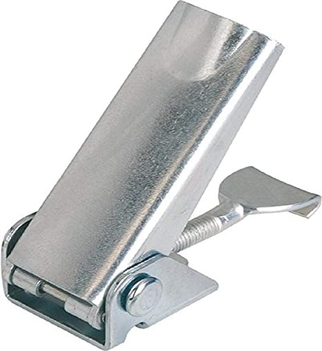 Kipp 05542-1420601 Steel Adjustable Latch, 63.2" Height, Screw-On Holes Covered, Style A, Galvanized and Blue Chromated Finish, 1000 N Holding Force, Metric