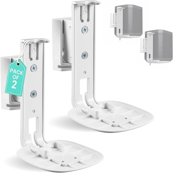 ynVISION.DESIGN Wall Mount for Sonos One, One SL, Play:1, 2 Pack, White