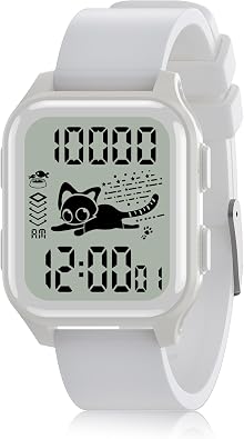 EZON T048 Digital Kids Watch for Teens Girls Boys,Sport Watch with Virtual Pet Cat Step Counter Stopwatch Pedometer Timer Alarm, No App Waterproof Fitness Tracker for Ages 7-18
