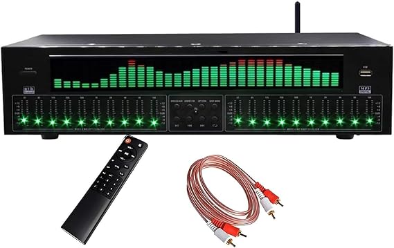 31-Band Digital Equalizer, Audio Stereo Graphic EQ With LED Music Spectrum Analyzer, Noise Reduction, 12 Rhythm Patterns, For Studio Recording