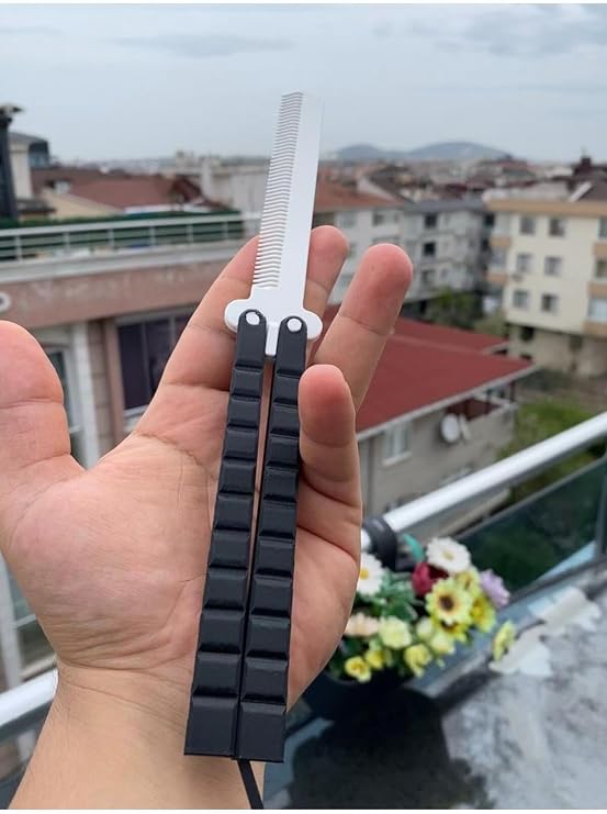 Kelebek Antrenman Bıçağı Özel Tarak Tasarım Plastik Eğitim Bıçağı Butterfly Knife Plastik 1 Adet, 123vwqewq