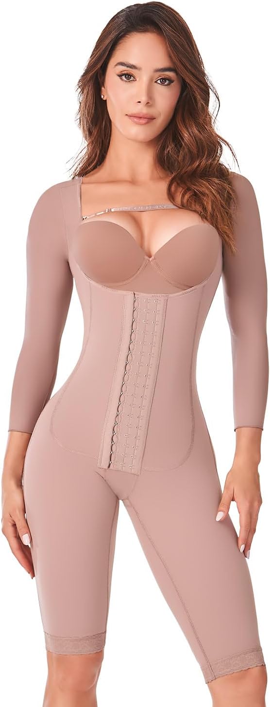 Ann Chery 5177 Open Bust Full Body Shapewear for Women | 3/4 Sleeves | Tummy Control | Waist Compression | Postsurgery Use