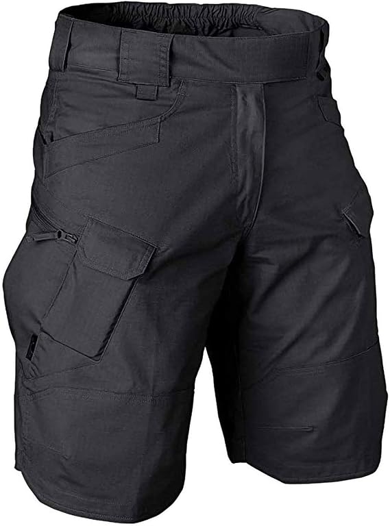 Cargo SweatShorts for Men Summer Outdoor Tactical Pants Solid/Patriotic Printed Military Shorts with Multi Pockets