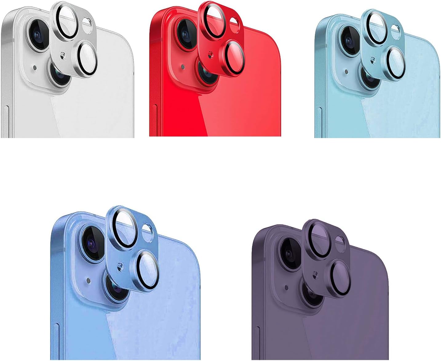 Microcase iPhone 15-15 plus Kamera Camı Lens Koruyucu Halka Set - AL3130