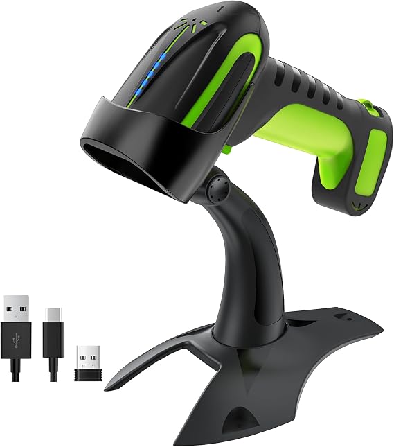 Tera Barcode Scanner with Stand: Industrial Drop-Resistant Lime Green
