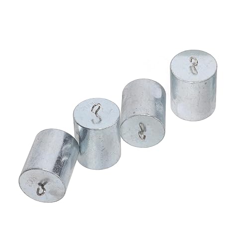 4Pcs 200g 0.44lbs Double Hooked Weight Set, Chrome Plated Steel