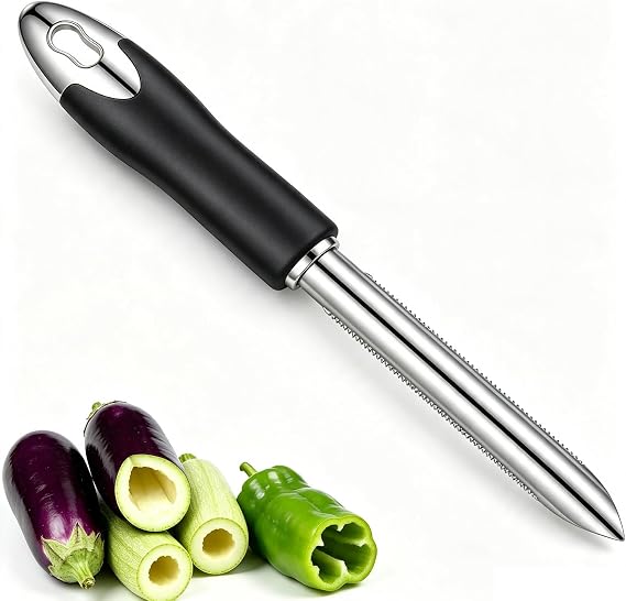 Jalapeno Chili Pepper Corer Stainless Steel Zucchini Cucumber Corers Special Kitchen Gadgets With Serrated Edge Easy Remove The Seeds Of Your Veggies & Fruits