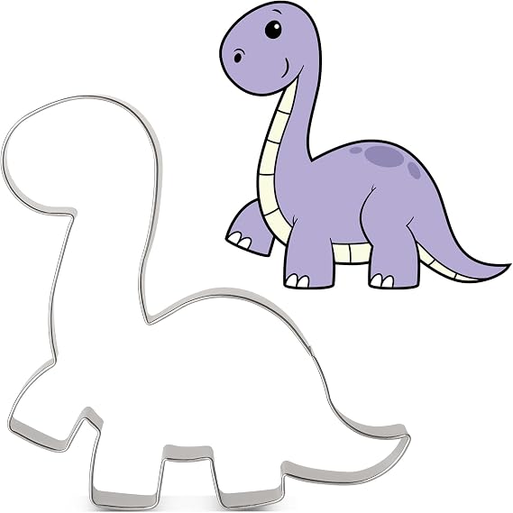 LILIAO 4.5" Brontosaurus Cookie Cutter Dinosaur Sandwich Cutters | Decent Size, Simple Shape, Premium Stainless Steel, Durable for Repeated Use, Dishwasher Safe, For Dough & Fondant & Sandwich