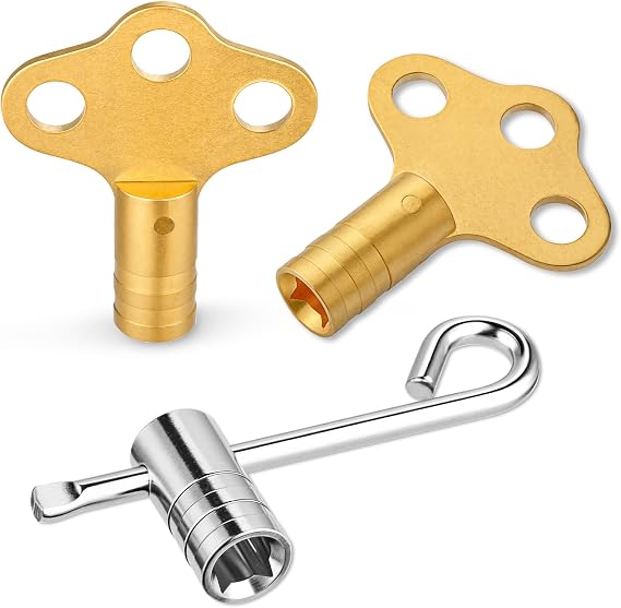 Mellbree Solid Brass Radiator Bleed Key Set Towel Radiator Key UK Standard