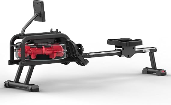 Neezee Rowing Machine for Home, Rowing Machine Water with Professional Tablet Holder, Maximum Load 150 kg, Vertical Storage, Easy Movement