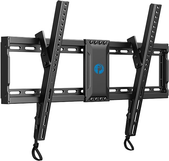 Pipishell Tilt TV Wall Mount for 3782 inch TVs up to 132 lbs | tilting tv mount, fits 12-24 wood studs, 1.5 low profile, 8 tilt, quick lock & release pull cord, max VESA 600x400mm