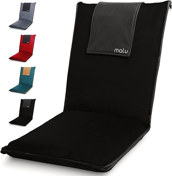 malu Floor Chair Padded w/Back Support - Japanese Chair Meditation Cushion