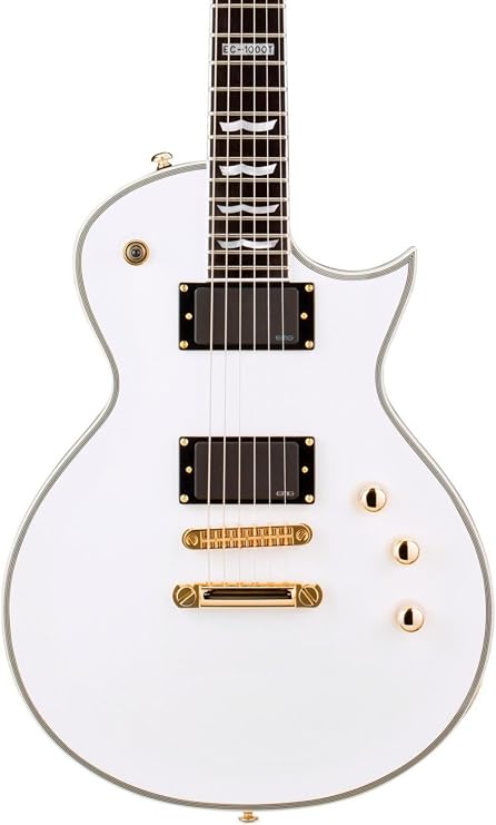 ESP LTD EC-1000T/CTM Electric Guitar with EMG Pickups, Snow White