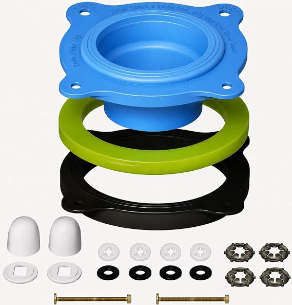 Wax-Free Toilet Seal for 3 and 4 Inch Drains, 1 Pack