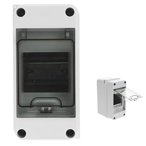 DIN Rail Enclosure Circuit Breaker, 3-Way Power Distribution Box, Weatherproof Electrical Box, for Indoor and Outdoor Power Systems(White)