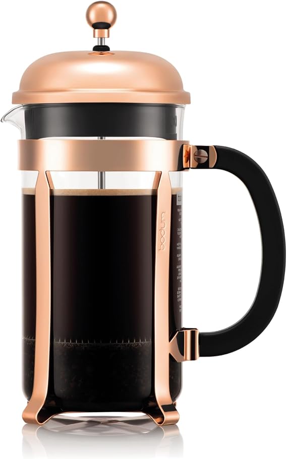 Bodum CHAMBORD Coffee Maker (French-Press System Stainless Steel Frame 1.0 L/34 oz 8 Cup) - Copper