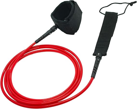 Surfboard Leash, 6/7/8/9/10/11/12ft SUP Leg Rope, 7mm Adjustable Thigh Ankle Cuff Leash, Straight Surf Leashes with Key Pocket, 6 Color