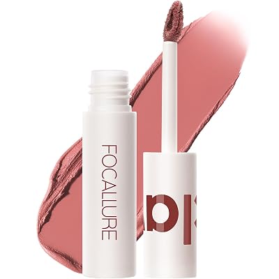 FOCALLURE Velvet Matte Liquid Lipstick, Satin-Finish Full Coverage Lip Color, High Pigmented Lip Stain for Cheeks and Lips Tint, Smooth Soft Lip Makeup, Quick-Drying, Lightweight, Milk Tea
