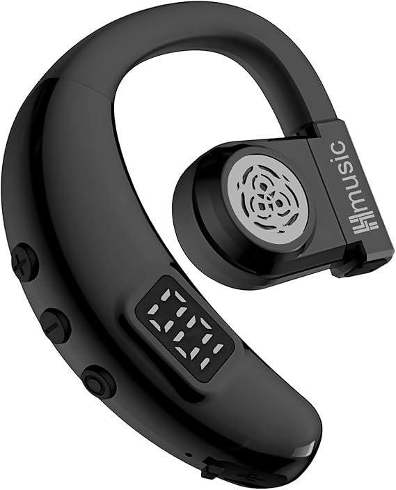 Hmusic Bluetooth Headset, V5.4 Handsfree Bluetooth Earpiece for Phone, Single Ear Wireless Headset with Dual ENC Mic, 20Hrs Talking IPX5 Earphone for Driving/Business/Office with Android iOS, Laptop