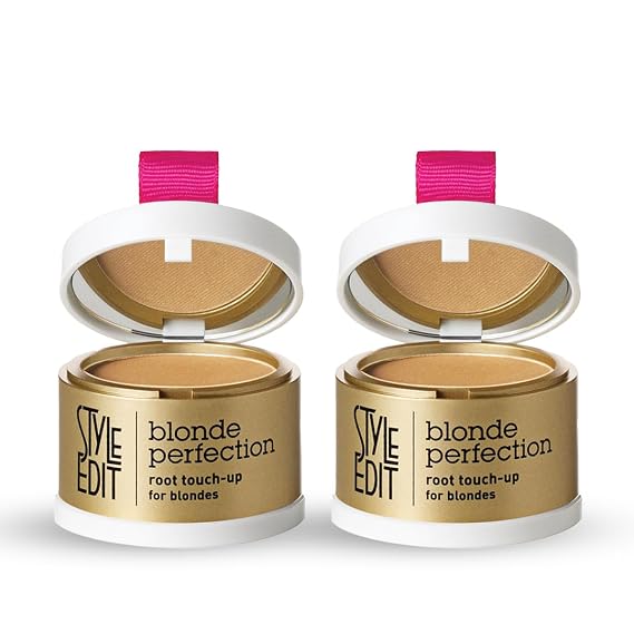 Style Edit Root Touch Up Powder | Temporary Hair Color for Gray Roots and Thinning Hair | Salon-Quality, Transfer-Resistant Hair Concealer | Dark Blonde, 0.14 oz (Pack of 2)