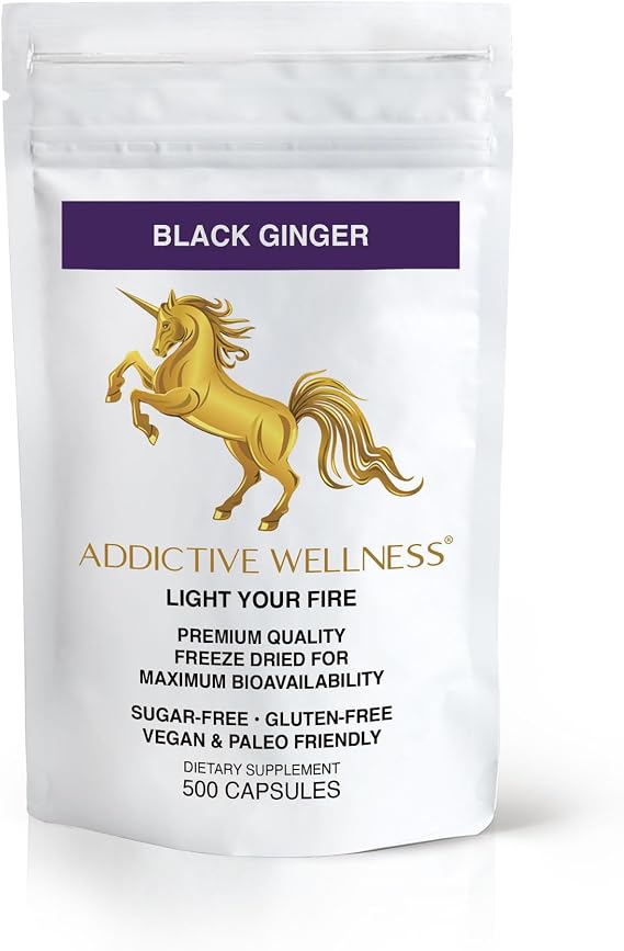 Addictive Wellness Black Ginger Capsules, Kaempferia Parviflora, 500ct