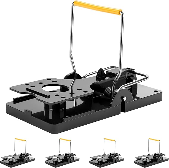 4 Pack Large Mouse Traps, Reusable Rat Snap Traps