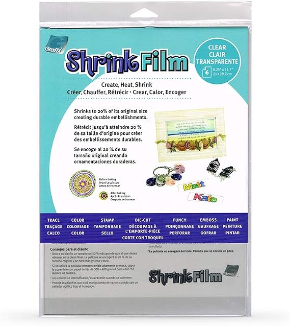 Grafix Shrink Film Clear 6-Sheet Package