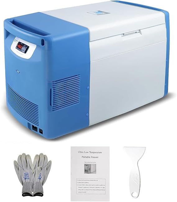 HNZXIB -86C Ultra Low Temperature Freezer 20L,123 F Lab Refrigerator, Compact Size, Lab Freezers for Research/Biotech Use/Sample Preservation