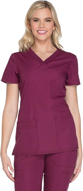 Cherokee WW Originals Women's V-Neck Scrub Top Nurse Shirt with 3 Pockets