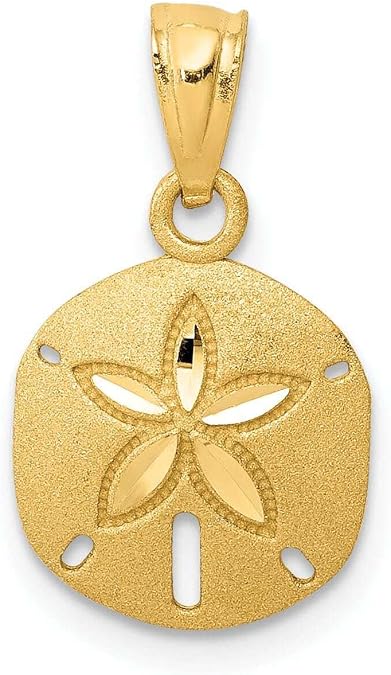 Bijou 14k Yellow Gold Solid Satin Sand Dollar Charm