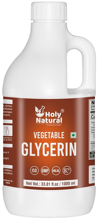 Vegetable Glycerin 33.81 Fl.oz (1000ml) l Vegetable Glycerin, Non-GMO, Kosher, Food Grade/Cosmetic Grade, For Baking and Mix in flavour as a vehicles