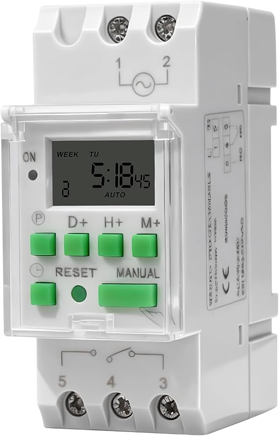 Digital Timer Digital Timer Electronic Weekly Timer 7-Day Programmable DIN Rail Timer Relay 15 A 230 V