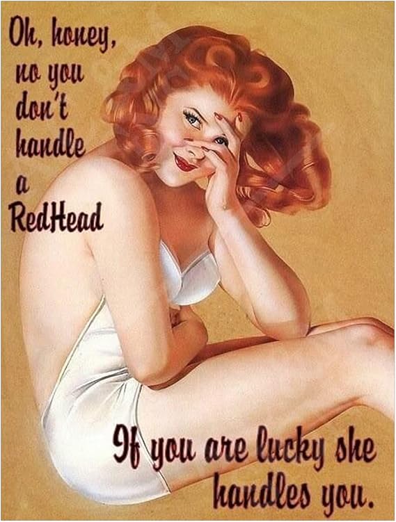 Pin Up Girl Metal Sign Plaque Poster Garage, 10X8in ref682