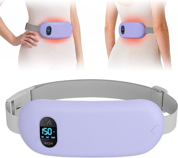 Portable Heating Pad for Cramps Upgraded Cordless Electric Period Heat Pad for Back Menstrual Belt 6 Heat 6 Massage Mode Gifts for Women Girl Her Girlfriend