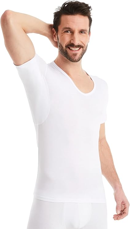 FINN Sweatproof Undershirt Men V Neck - Anti Sweat T-Shirt with Pads