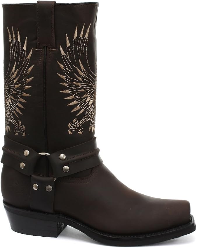 Grinders Bald Eagle Brown Mens Cowboy Boots