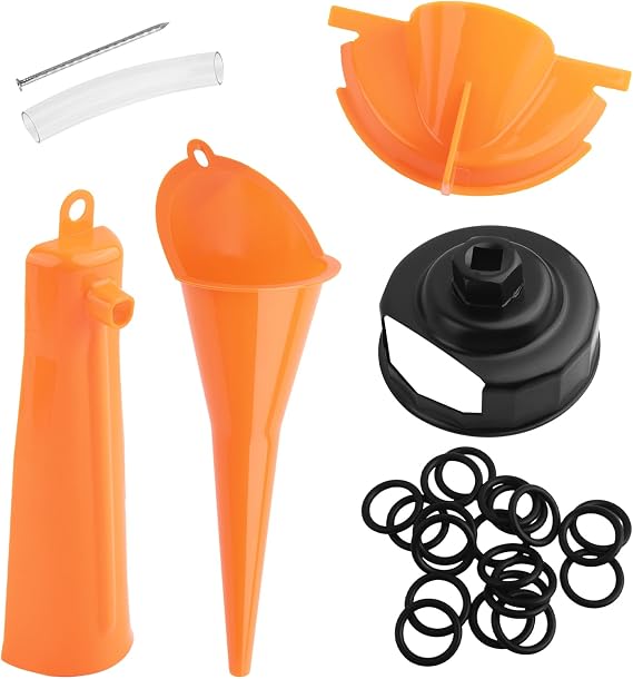 Compatible with Harley Oil Change Kit,Multi-Purpose Motorcycle Oil Change Kit with Oils Filter Funnel & Oils Filter Wrench,Motorcycles Tool with 20PCS Rubber O-Rings