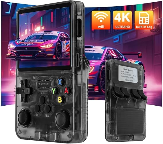 R36s Retro Handheld Game Console,3.5-inch IPS HD Screen Retro Gaming Console,30,000+ Games and 28 Emulators,3000mAh Battery,Portable Hand Held Open Source Linux System(64G)