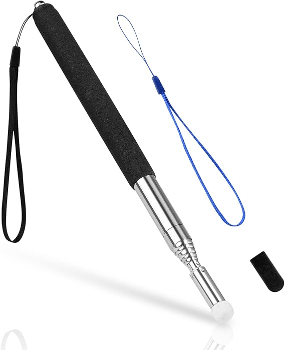 Vicloon Teachers Pointer, Telescopic Pointer Stick, Hand Pointer Extendable Retractable Pointer Teacher Pointer Stick with Lanyard for Presentations Teaching, Lecture,Office