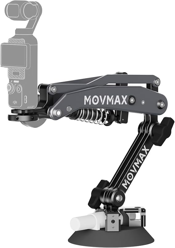 Movmax Blade Arm for DJI Pocket 4/3,insta360/Gopro Hero, Suction Cup Camera Mount with 1/4 Screw, DJI Osmo Pocket 3 Accessories Car Mount