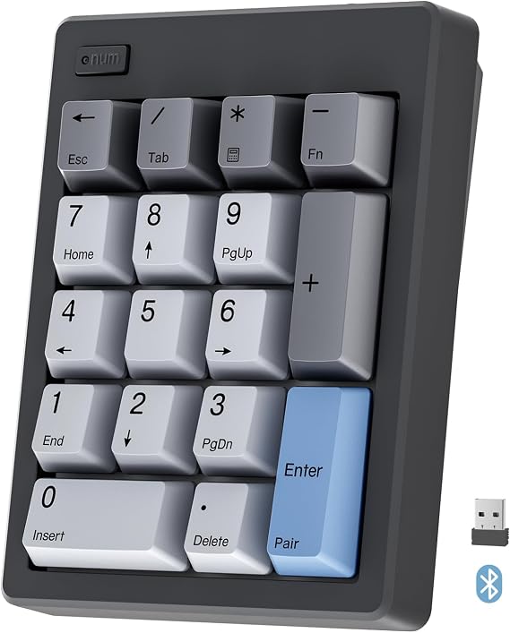 Kisnt FD17 Wireless Mechanical Numpad for Excel Financial Data Entry
