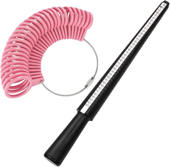 Ring Measurer and Ring Sizer, US Ring Size 0-13 with Half Size, Ring Mandrel & Ring Sizer Guage with 2 Pcs Finger Sizing